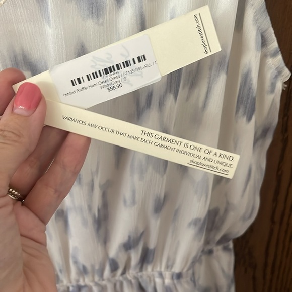 Lovestitch midi dress, white and blue, NWT. Small. - Picture 4 of 7